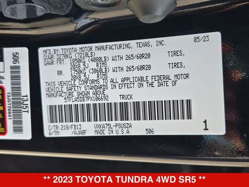 Used 2023 Toyota Tundra SR5 w/ SR5 Convenience Package AWD/4WD image 35
