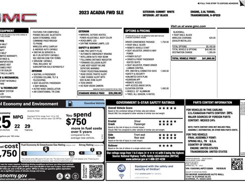 Used 2023 GMC Acadia SLE w/ Driver Convenience Package image 4