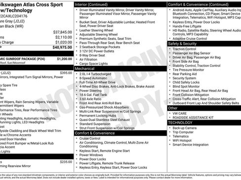 Used 2020 Volkswagen Atlas Cross Sport SE w/ Panoramic Sunroof Package AWD/4WD image 34