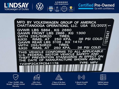 Certified 2023 Volkswagen Atlas SE w/ Black Wheel Package image 28
