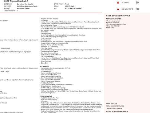 Used 2021 Toyota Corolla LE FWD image 2