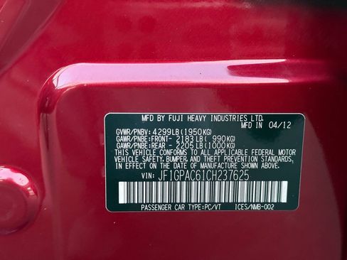 Used 2012 Subaru Impreza 2.0i Premium w/ Popular Pkg 1 AWD/4WD image 23