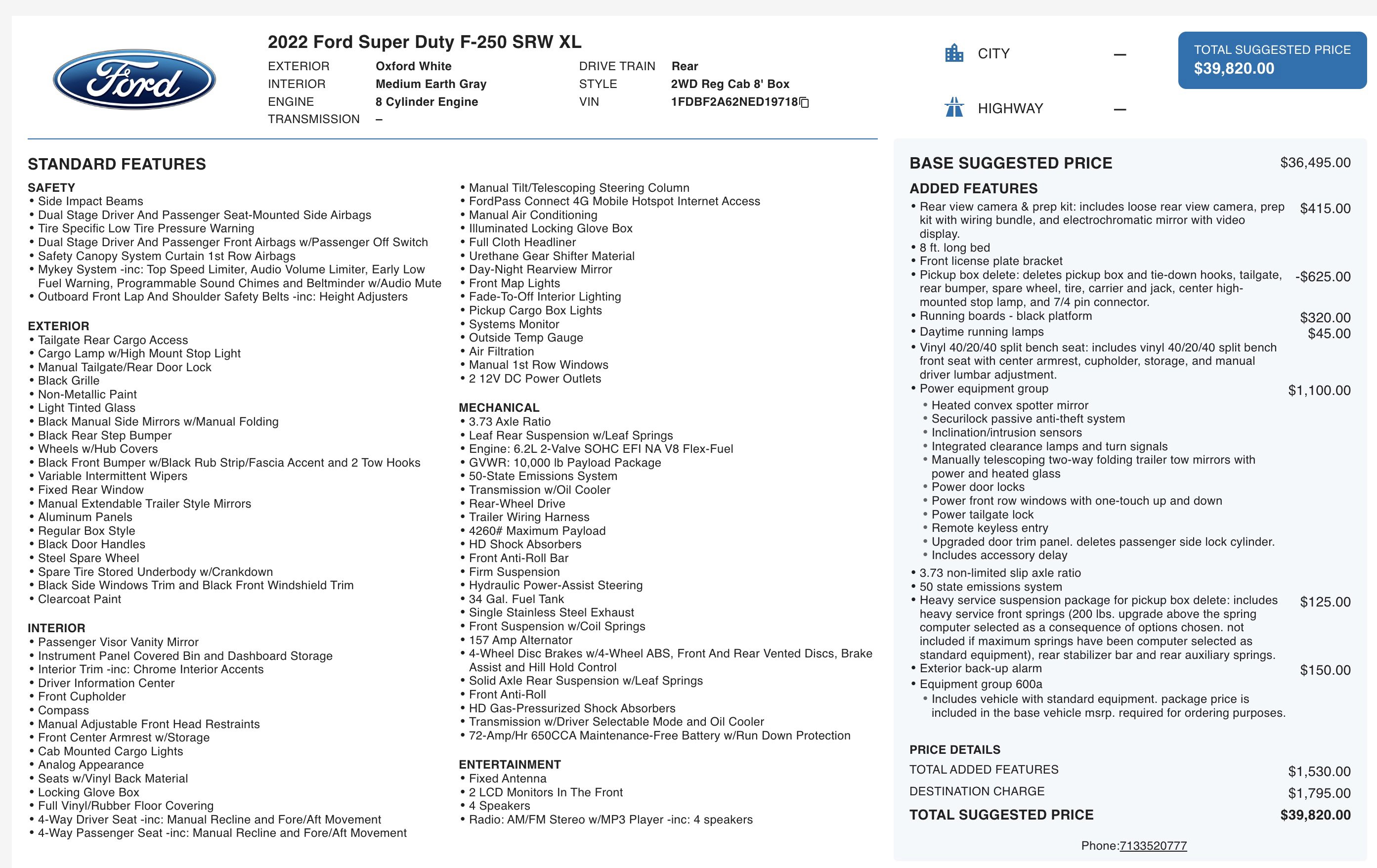 Used 2022 Ford F250 XL w/ Power Equipment Group RWD image 4