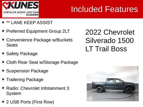 Used 2022 Chevrolet Silverado 1500 LT Trail Boss w/ Safety Package AWD/4WD image 3