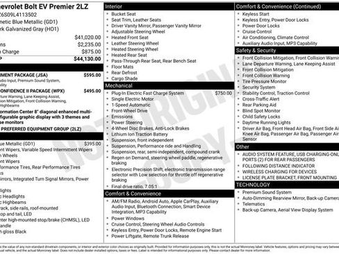 Used 2020 Chevrolet Bolt Premier w/ Infotainment Package FWD image 4