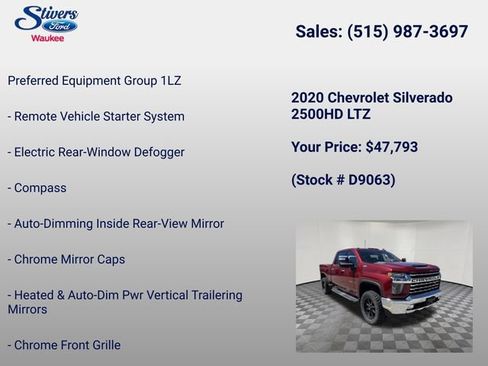 Used 2020 Chevrolet Silverado 2500 LTZ w/ LTZ Plus Package AWD/4WD image 22