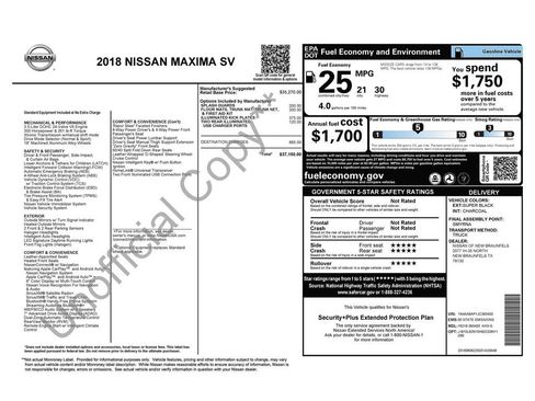 Used 2018 Nissan Maxima 3.5 SV image 3