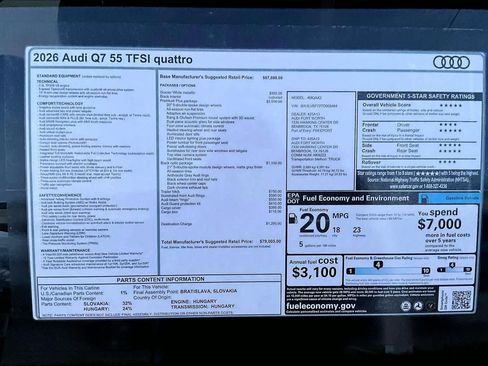 New 2026 Audi Q7 3.0T Premium Plus image 16