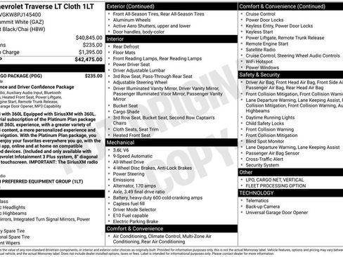 Used 2023 Chevrolet Traverse LT w/ LPO, Cargo Package AWD/4WD image 34