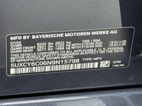 Used 2022 BMW X6 xDrive40i w/ Executive Package image 59