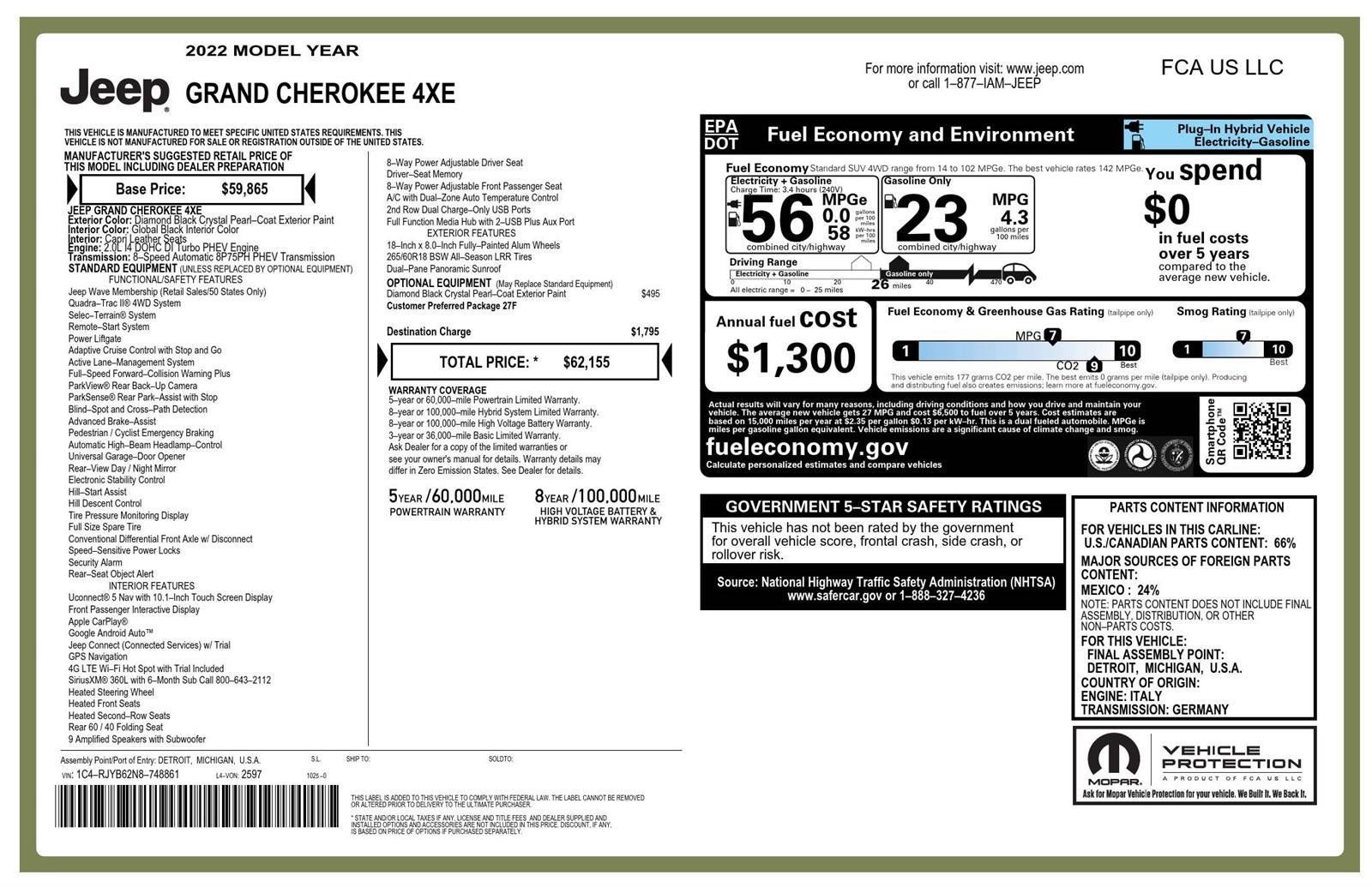 Used 2022 Jeep Grand Cherokee Limited 4xe AWD/4WD image 13