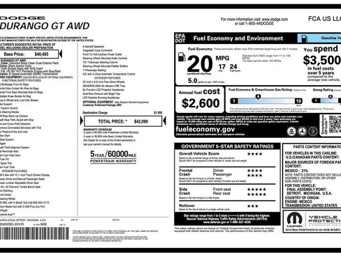 Used 2025 Dodge Durango GT AWD/4WD image 2