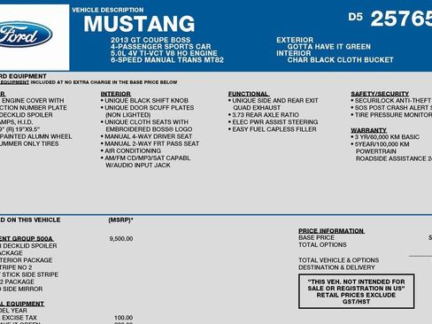 Used 2013 Ford Mustang Boss 302 w/ Boss 302 Accessory Pkg image 3
