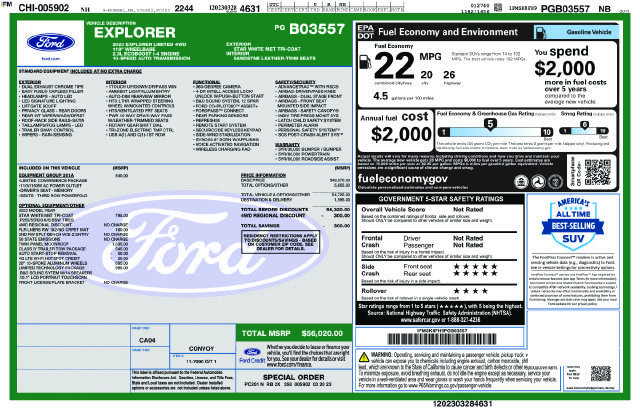 Used 2023 Ford Explorer Limited w/ Limited Technology Package AWD/4WD image 3