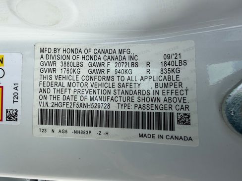 Certified 2022 Honda Civic Sport image 22