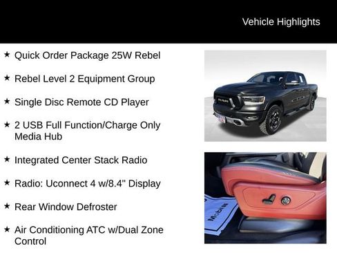 Certified 2019 RAM 1500 Rebel w/ Rebel Level 2 Equipment Group image 8