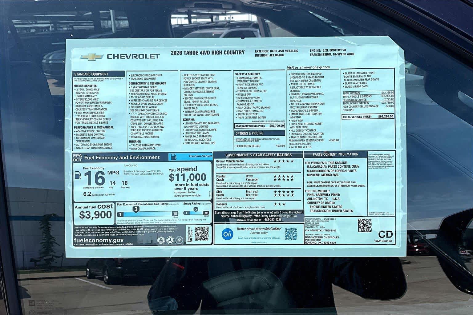 New 2026 Chevrolet Tahoe High Country AWD/4WD image 21