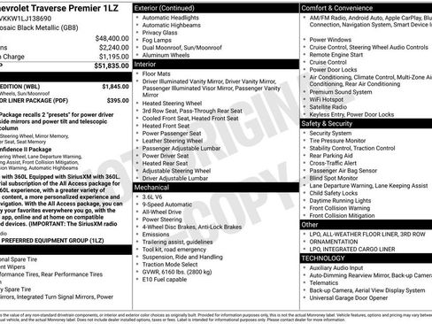 Used 2020 Chevrolet Traverse Premier w/ Redline Edition AWD/4WD image 33