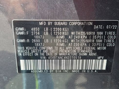 Used 2022 Subaru Outback Limited AWD/4WD image 24