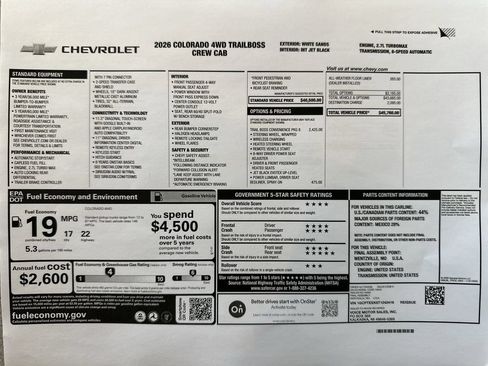 New 2026 Chevrolet Colorado Trail Boss AWD/4WD image 65
