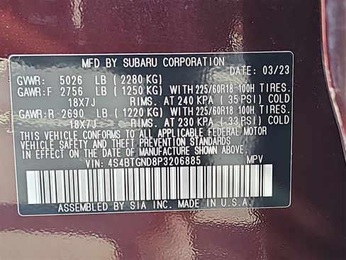 Used 2023 Subaru Outback Limited XT image 39