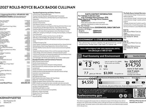 New 2027 Rolls-Royce Cullinan Black Badge AWD/4WD image 40