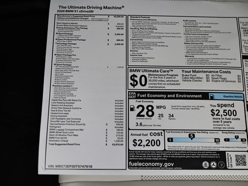 New 2026 BMW X1 xDrive28i w/ Technology Package AWD/4WD image 24