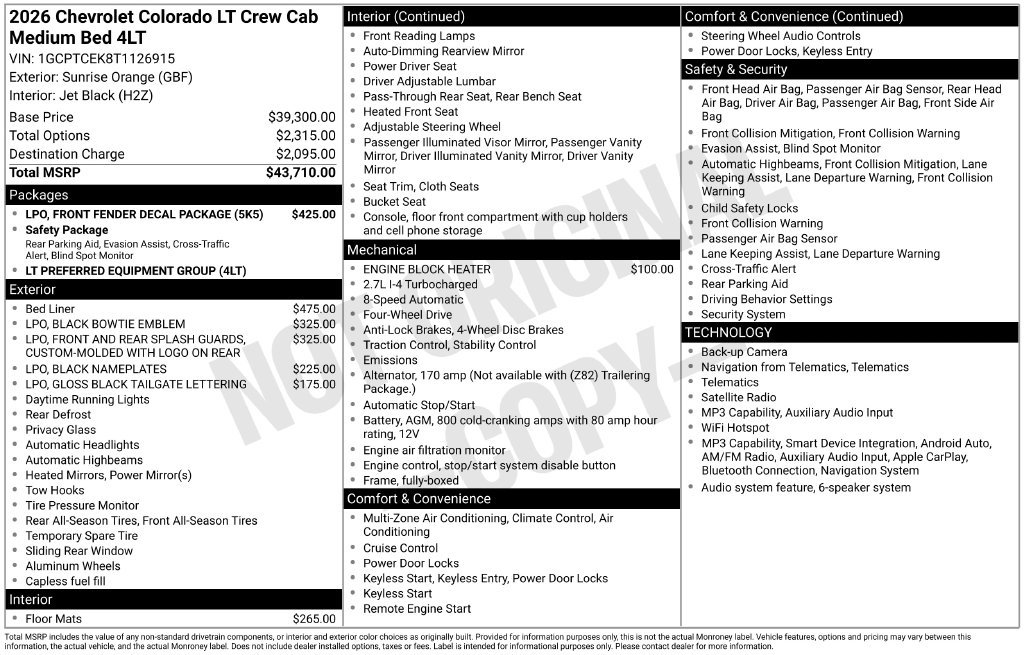 Used 2026 Chevrolet Colorado LT AWD/4WD image 3