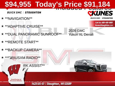 New 2026 GMC Yukon XL Denali w/ Sun & Power Step Package AWD/4WD image 4