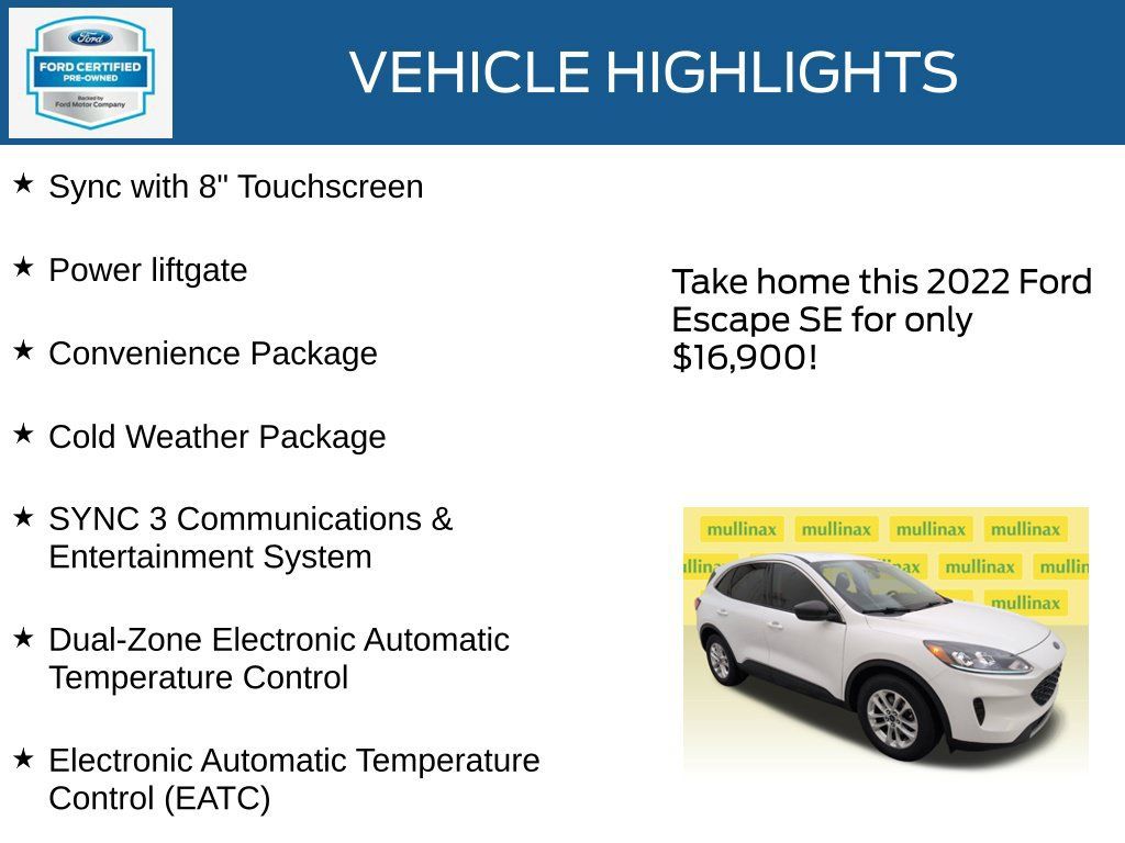 Used 2022 Ford Escape SE w/ Convenience Package FWD image 22
