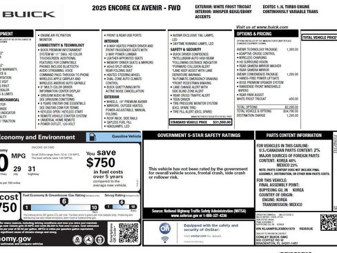 Used 2025 Buick Encore GX Avenir w/ Avenir Technology Package image 3