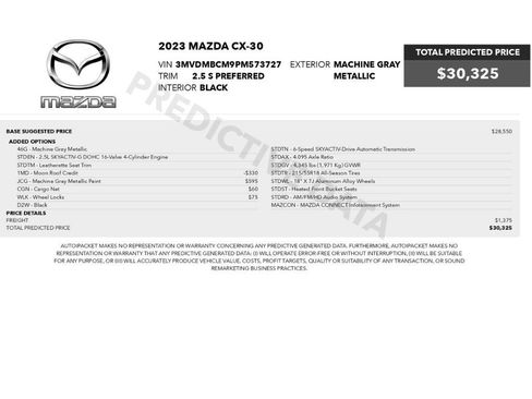 Used 2023 MAZDA CX-30 AWD 2.5 S w/ Preferred Package image 2