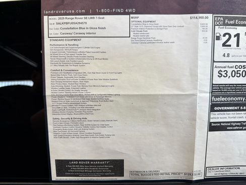 Used 2025 Land Rover Range Rover Long Wheelbase SE image 28