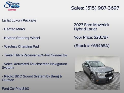 Certified 2023 Ford Maverick Lariat w/ Lariat Luxury Package FWD image 16