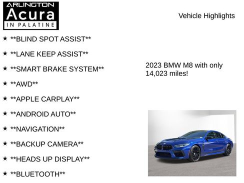 Used 2023 BMW M8 Gran Coupe xDrive Competition w/ Driving Assistance Package AWD/4WD image 7