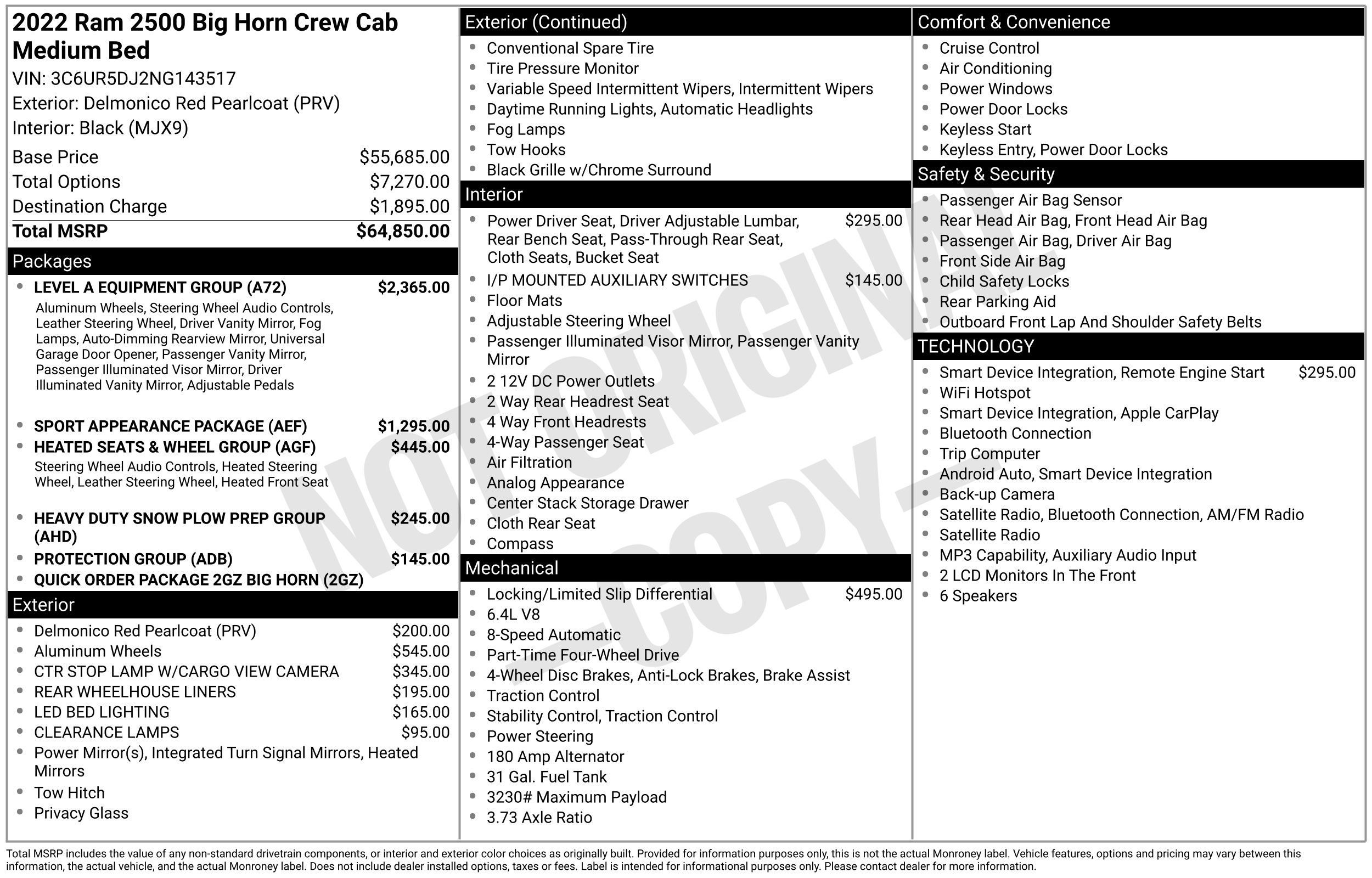 Used 2022 RAM 2500 Big Horn w/ Level A Equipment Group AWD/4WD image 3