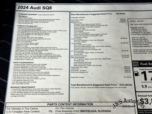 Used 2024 Audi SQ8 Prestige w/ Prestige Package AWD/4WD image 42