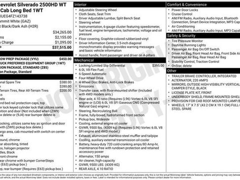 Used 2015 Chevrolet Silverado 2500 W/T w/ Snow Plow Prep Package AWD/4WD image 3