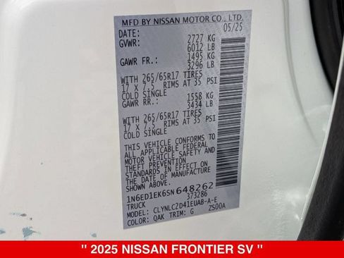 New 2025 Nissan Frontier SV w/ SV Convenience Package AWD/4WD image 39