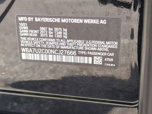 Used 2022 BMW 750i xDrive w/ M Sport Package AWD/4WD image 22