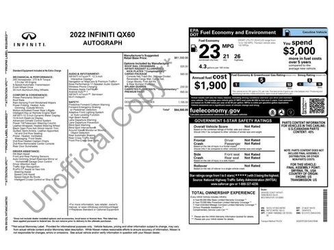 Used 2022 INFINITI QX60 Autograph w/ Cargo Package FWD image 3