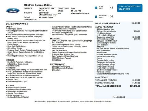 Used 2025 Ford Escape ST-Line w/ Equipment Group 301A image 42