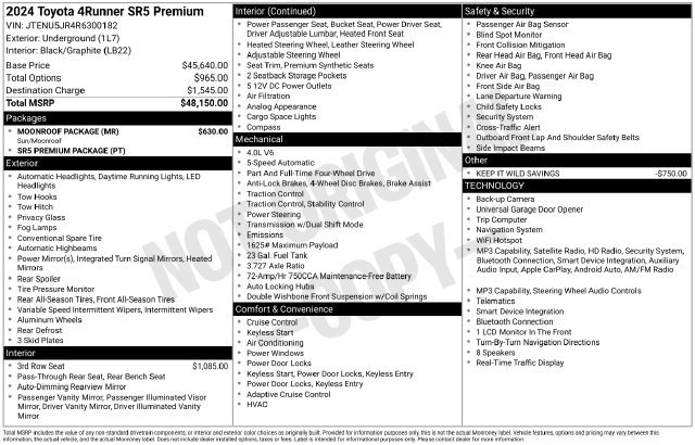 Used 2024 Toyota 4Runner SR5 Premium w/ Moonroof Package AWD/4WD image 31