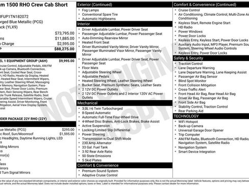 New 2026 RAM 1500 RHO w/ RHO Level 1 Equipment Group image 14