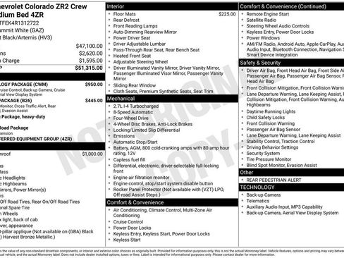 Used 2024 Chevrolet Colorado ZR2 w/ Technology Package AWD/4WD image 9