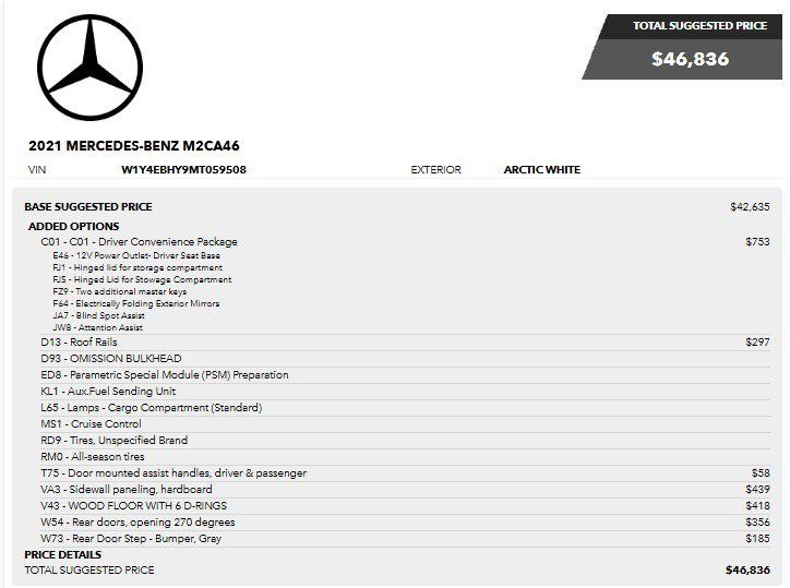 Used 2021 Mercedes-Benz Sprinter 2500 w/ Driver Convenience Package image 3
