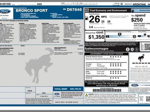 Used 2022 Ford Bronco Sport Outer Banks AWD/4WD image 29