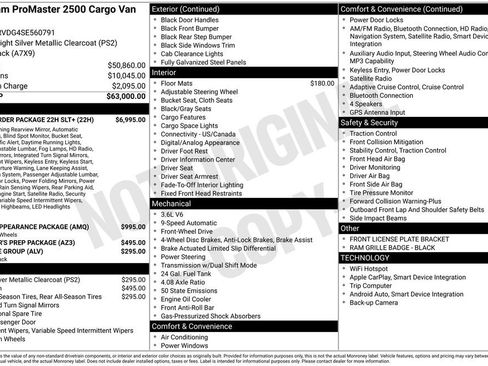 New 2025 RAM ProMaster 2500 w/ Quick Order Package 22H SLT+ image 2