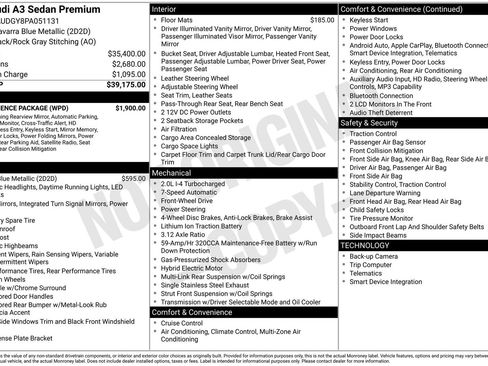 Certified 2023 Audi A3 2.0T Premium w/ Convenience Package image 31