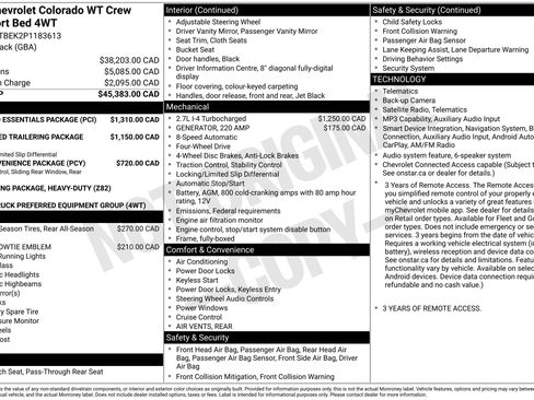 Used 2023 Chevrolet Colorado W/T w/ LPO, Pro Essentials Package AWD/4WD image 3